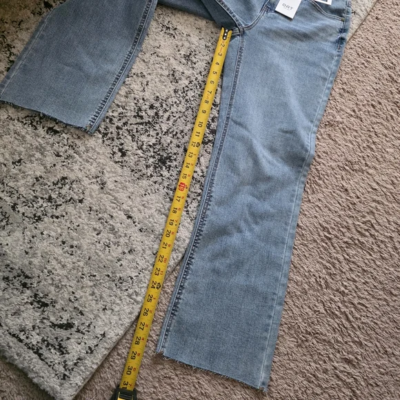 OAT Highrise Straight Jeans Raw Hem Womens 6/28 NWT Light Wash Blue Western Boho - Picture 7 of 7